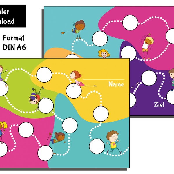 Stempelkarte Turnkinder, Belohnungstafel Kind PDF, Digitale Belohnungskarte, Lernkarte, Kindergeburtstag Schatzsuche