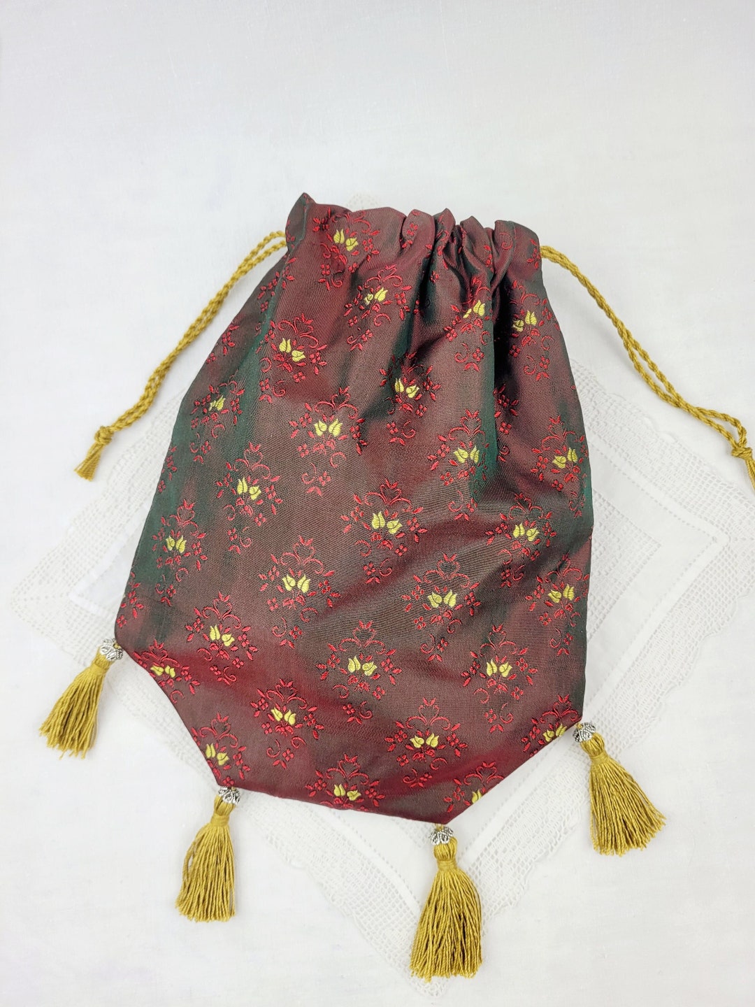 Silk Regency Reticule With 4 Handmade Tassels - Etsy