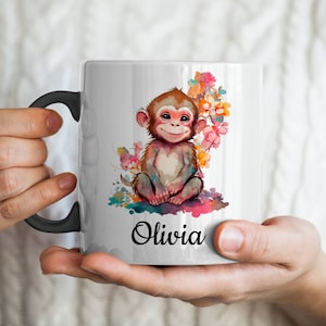 Monkey Mug - Monkey Coffee Mug - Monkey Gifts for Monkey Lovers - Personalized Monkey Mug - Monkey Coffee Cup with name