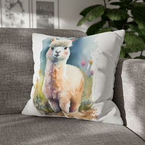 Nursery Animal Pillow Case Print, Baby Alpaca Pillow Case, Child&#39;s Decor Pillow Case, Child&#39;s room Pillow, Alpaca Gift for Alpaca Lovers