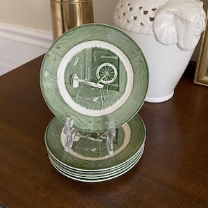 Colonial Homestead Green and White Small Plates