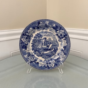 Antique Wedgwood Blue & White Landscape Plate