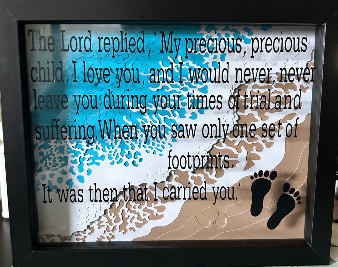 Footprints in the Sand Shadow Box Etsy