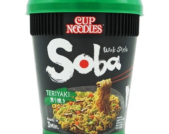 Nissin Soba Teriyaki Style Cup Noodles Nouilles frites style Wok Nouilles instantanées en tasse 90g