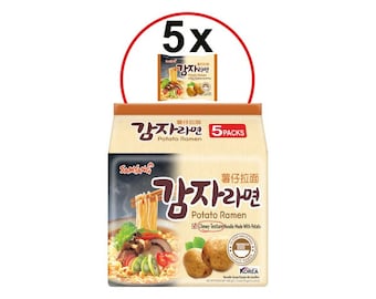 Samyang Potato Ramen Instant Nudelsuppe chewy Nudeln Kartoffelstärke 5 x 120g