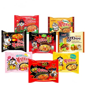 SAMYANG Buldak Hot Chicken Flavor Ramen Noodles - Mix Box - Halal - Mixed Varieties - Very Hot Noodles Spicy Korea Noodle - With Selection