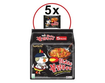 Samyang Buldak Hot Spicy Chicken Instant Ramen Nudeln Noodle Korea 5 x 140g