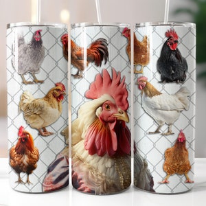 Funny Chicken 20oz Skinny Tumbler Wrap,Funny chicken 20oz skinny tumbler wrap,Chicken lover png, Farm life tumbler wrap,Rooster tumbler wrap