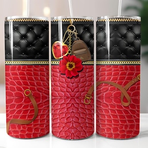 Leder Geldbörse Becher Sublimationsverpackung, Tumbler Geldbörse wickeln, Leder wickeln png, Mode Tumbler wickeln, Luxus Taschen wickeln