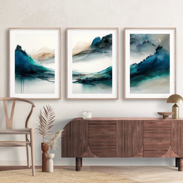 Teal Wall Art Etsy