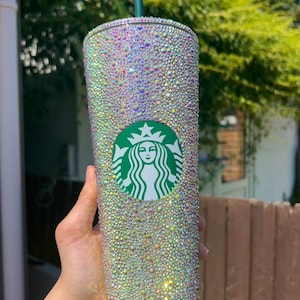 Holographic Rhinestone Starbucks Tumbler