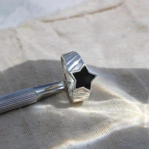Dainty Star Enamel Ring: 925 Sterling Silver Gothic Jewelry