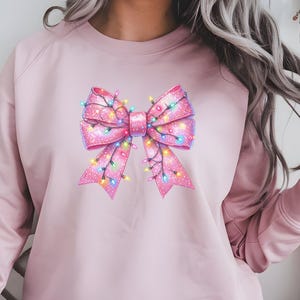 Coqueta, lazo, Camisa navideña Coqueta, Navidad, Sudadera, Regalo, Vacaciones, árbol de Navidad, Sudadera navideña, Regalo, Sudadera de mujer