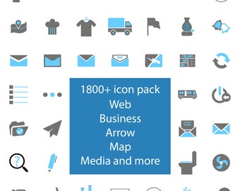 1800 Professional icon pack - Modern - business - web - health - navigation - work icons