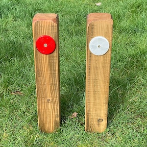 2 x Timber Reflective Verge Posts Easy Install. Option of 16 inch or 22 inch