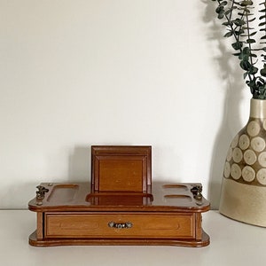 Men&#39;s Valet Vintage Jewelry Dresser Desk Organizer with Drawer 1970s