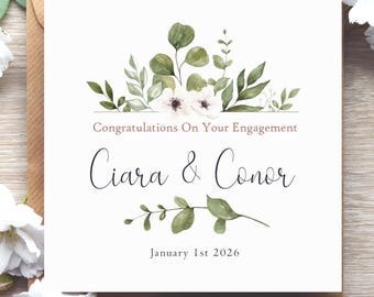 Personalised Engagement Card For Couple. Card For Engagement, Irish Made Engagement Card, Custom Congratulations On Your Engagement Card