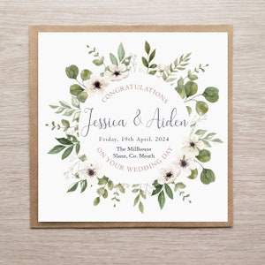 Tarjeta de boda personalizada para pareja. Tarjeta para recién casados, tarjeta de boda hecha en Irlanda, tarjeta de boda personalizada para pareja, novia, novio, LGBTQ