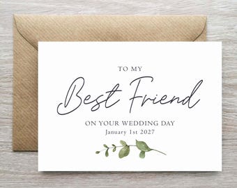 Best Friend Wedding Card, Card to the Bride,  Card from Bridesmaid