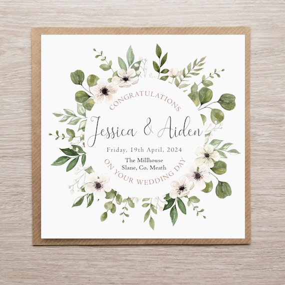 Personalised Wedding Card For Couple. Card For Newlyweds, Irish Made Wedding Card, Custom Wedding Card For Couple, Bride, Groom, LGBTQ