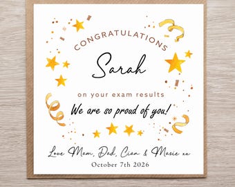 Personalised Congratulations Card, Exam Results, Graduation, Promotion, New Job