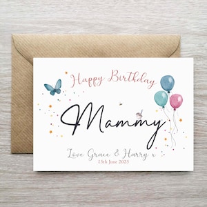 Tarjeta de cumpleaños para mamá, tía, abuela o niñera. Tarjeta de cumpleaños para una amiga, tarjeta de cumpleaños personalizada, tarjeta de un niño a una tía, cumpleaños de una amiga.