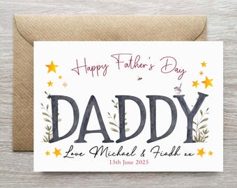 Personalised Fathers Day Card, Card For Daddy On Fathers Day, Custom Fathers Day Card, Irish Father's Day Card, Happy Fathers Day