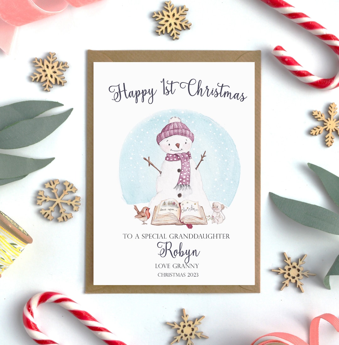 Granddaughter Personalised 1st Christmas Card Grandchild 1st - Etsy Ireland