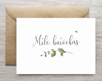Irish Language Thank You Card , Gaelic Thank you Card, Míle Buíochas
