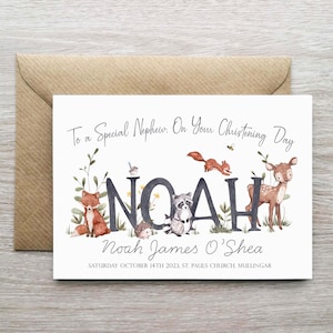 Tarjeta de bautizo personalizada para sobrino, tarjeta de bautizo personalizada para niño, tarjeta de bautizo personalizada, tarjeta de bautizo para niño, tarjeta para ahijado