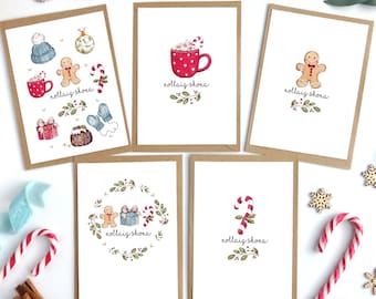Illustrated Irish Christmas Card Bundle | 5 Pack | Assorted Holiday Designs