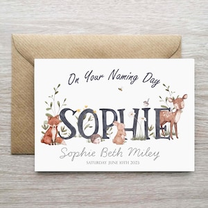 Mädchen personalisierte Namenstagskarte, Mädchen Namenstagskarte, Karte für Baby Mädchen am Namenstag, personalisierte Baby Mädchen Namenstagskarte, irisch