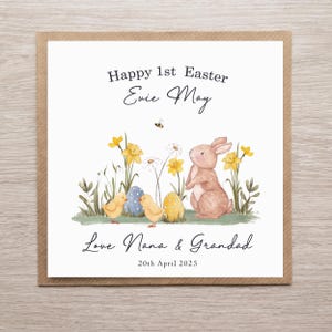1. Osterkarte, personalisierte 1. Osterkarte für Baby, Osterkarte von den Großeltern, Babys erstes Ostern, Unisex-Osterkarte, Ostern 2025