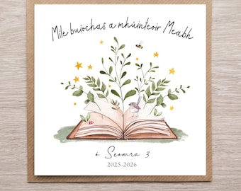 Personalised Irish Language Thank You Card For Teacher, Gaelic Thank You Card, Múinteoir Card, Teacher Assistant, From Student, SNA Card