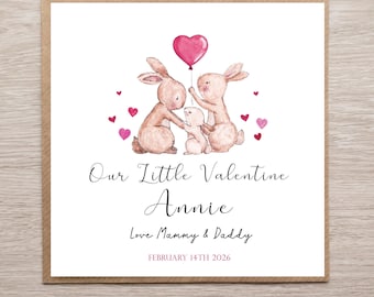 Personalised Valentine's Card for Daughter Or Son, Valentines Card For Godchild, Grandchild . Vanentines Card From Daddy to Daughter