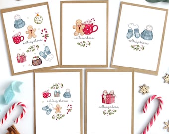Illustrated Irish Christmas Card Bundle | 5 Pack | Assorted Holiday Designs