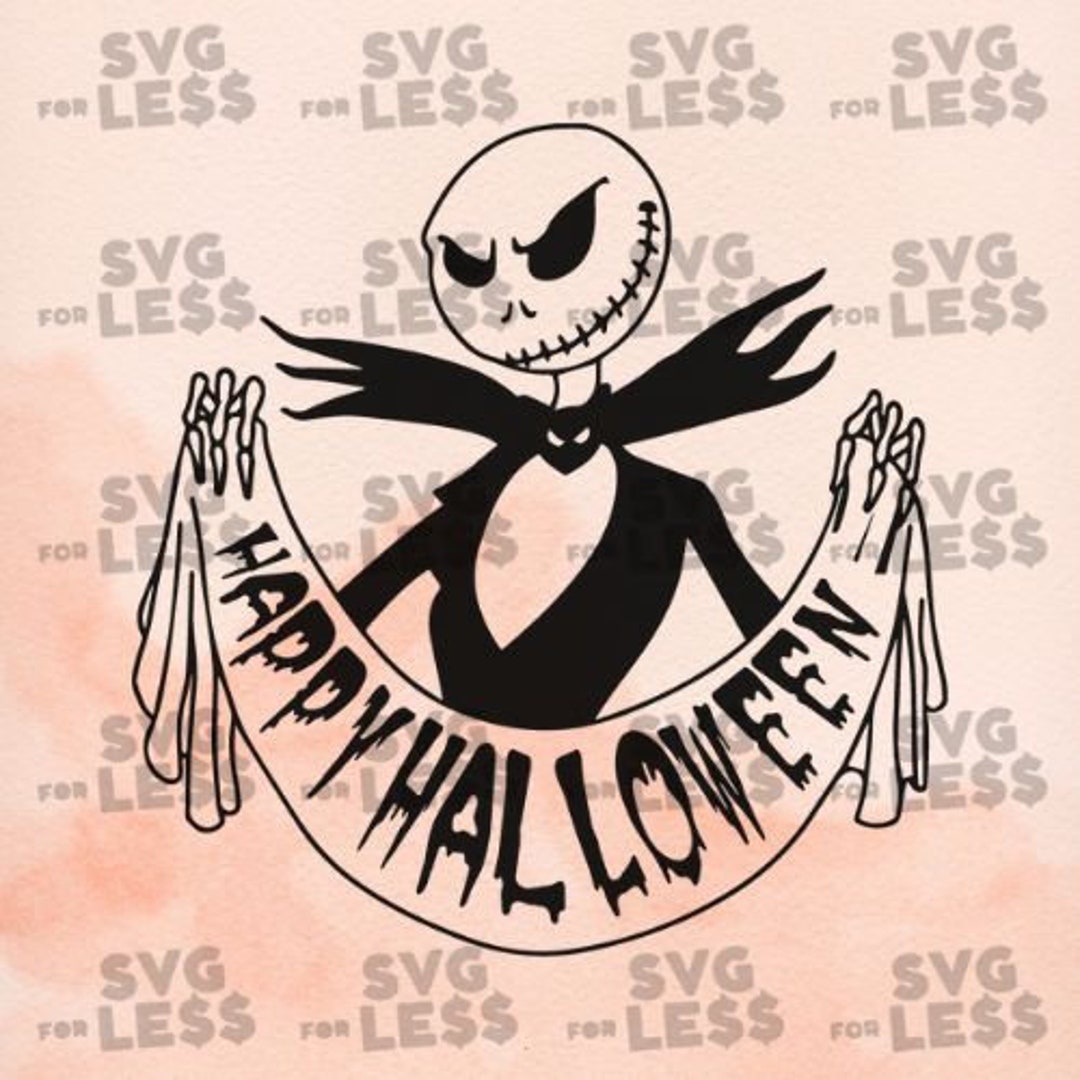 Jack Skellington Happy Halloween SVG File for Cricut, Halloween Svg
