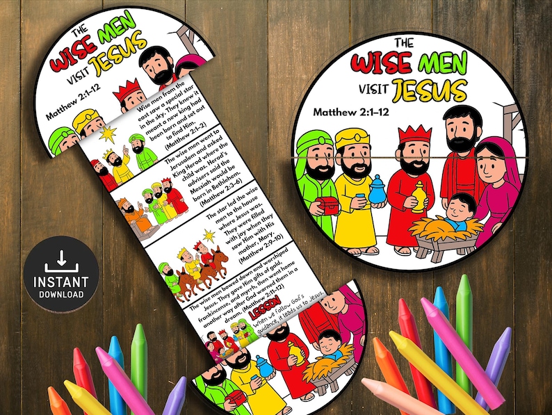 The Wise Men Visit Jesus Folding Surprise Bible Story Craft, Kids Bible ...