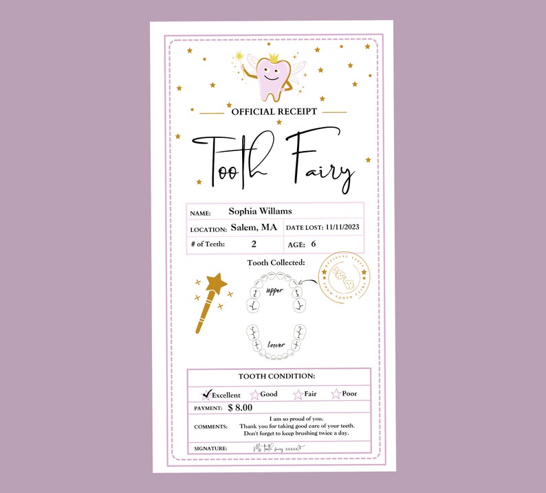 Tooth Fairy Receipt Printable