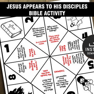 Jesus Appears to His Disciples Bible Story Activity, Easter Craft, Bible Lessons, Memory Game, Sunday School, Bible story Craft, Easter