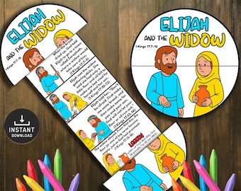 Manualidad bíblica de Elías y la viuda, Escuela Dominical (Descarga digital)