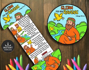 Elijah fed by Raven Folding Surprise Bible Story Craft, Bible Lesson, Bible Story, Sunday School, Church Activities, Bible Craft, Mini Book