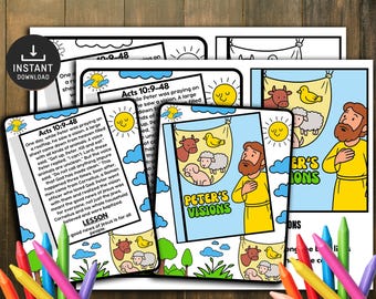 Peter's Vision Bible Story Craft, Sunday School Activity (Digital Download)