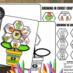 Growing in Christ Craft Activity for Kids, Sunday School Craft, Church Activity, Sunday Activities, Bible Activity, Christian Kid Craft
