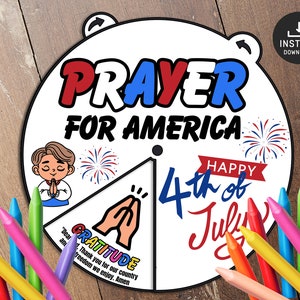 4th July Prayer, Coloring Wheel, Freedom in Jesus, July 4th Bible Craft, Kids Bible Lesson, Memory Game, Sunday School craft, Bible Lesson