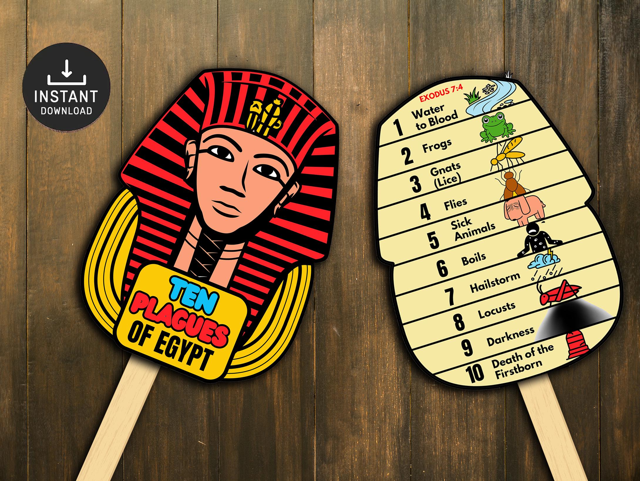 Ten Plagues of Egypt Fan Craft, Bible Story Craft for Kids, Sunday ...