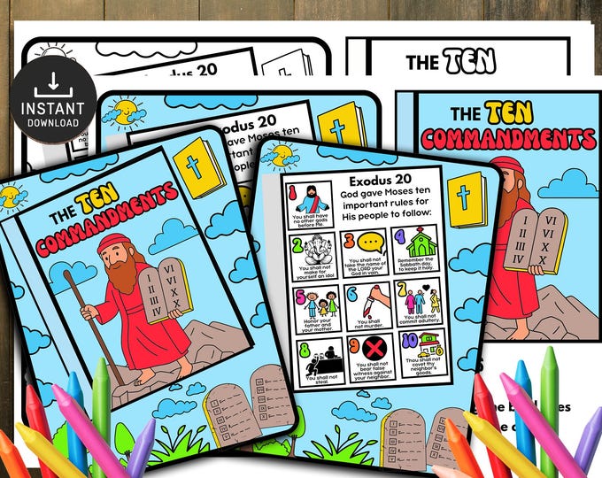 10 Commandments Activity, Bible Story Craft Preschool, Sunday School ...