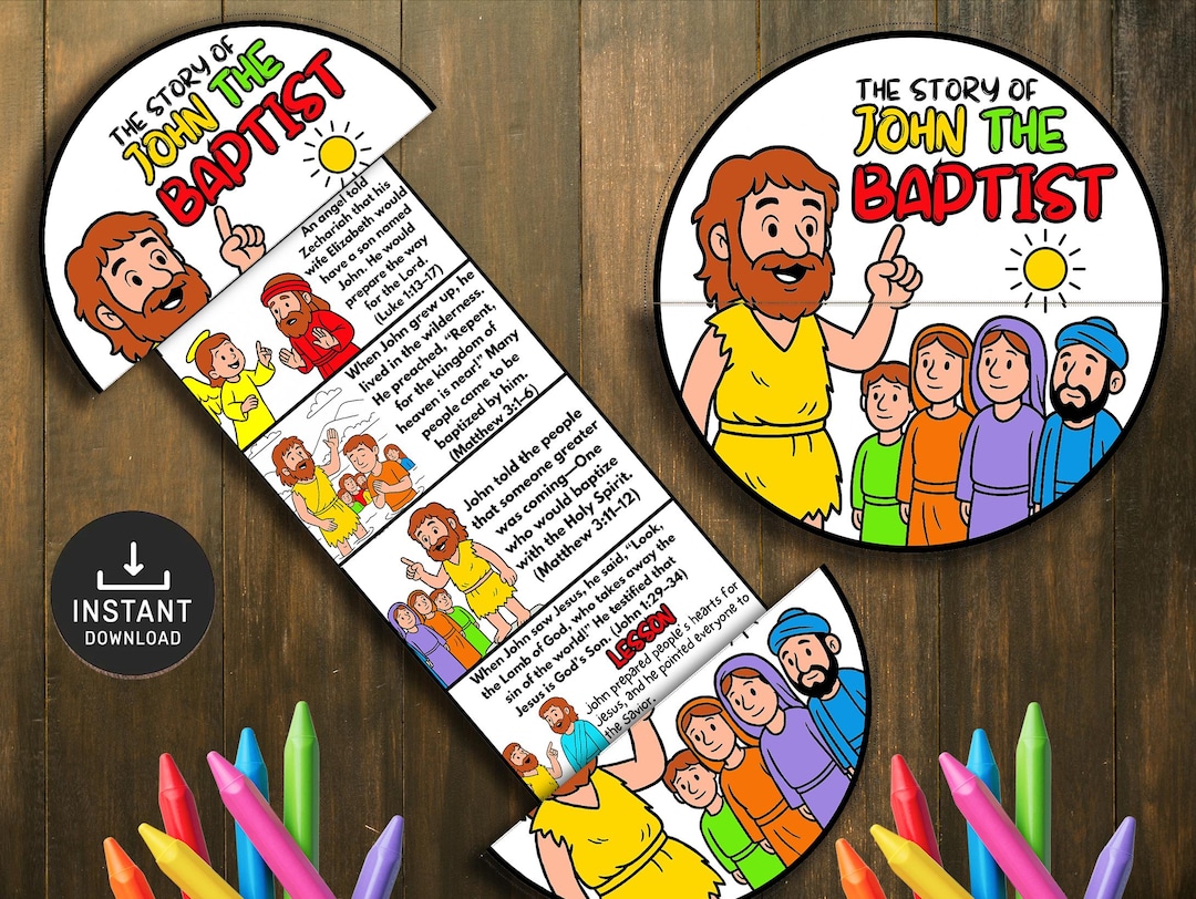 John the Baptist Bible Story Craft, Sunday School Activity (digital ...