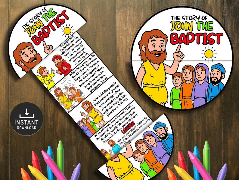 John the Baptist Bible Story Craft, Sunday School Activity (digital ...