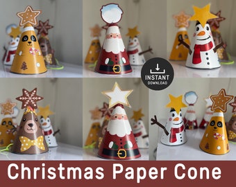 Christmas Paper Crowns – Coloring Activity, Printable Party Hats (Instant Download)
